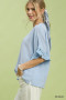 Umgee Crochet Trim Flutter Sleeve Top