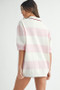 MABLE Oversized Stripe Polo Collar Sweater