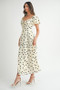 MABLE Polka Dot Puff Sleeve Midi Dress
