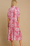 Umgee Full Size Ruffled Hem Floral Paisley Print Half Sleeve Midi Dress Plus Size