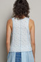 POL Seam detail Floral Round Neck Ribbed Tank