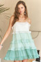 ADORA Swiss Dot Ruffled Tiered Mini Dress