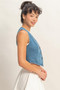 V-Neck Sleeveless Denim Vest​