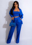 Women'S Fashion Solid Casual Long Sleeve Three-Piece Pants Set