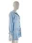 Denim Dress European Fit Single Breasted Turndown Collar Women'S Mid Long Sleeve Casual Dress