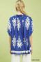 Umgee Abstract Print Button Down Short Sleeve Shirt