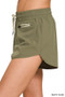 Zenana Soft Woven Lined Shorts With Zip Coin Pocket