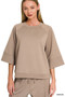 Zenana Scuba 3/4 Sleeve Pullover & Pants Set