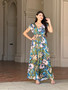 Satin Floral Cut Out Straight Leg Jumpsuit