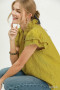 Umgee Lace Trim Ruffle Top