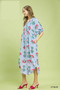 Umgee Abstract Print V-Neck Midi Dress