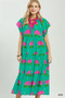 Umgee Hydrangea Print Tiered Midi Dress