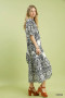 Umgee Two tone Border Print Midi Dress