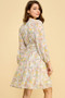 Lime 'N' Chili Chiffon Floral Print Belted Dress with Back Zipper