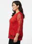 Elegant Floral Lace Sleeve Blouse​​​