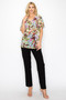 Sheer Neon Floral Cowl Neck Whimsgoth Relaxed Top​