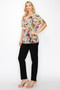 Sheer Neon Floral Cowl Neck Whimsgoth Relaxed Top​