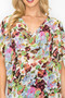Sheer Neon Floral Cowl Neck Whimsgoth Relaxed Top​