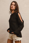 BiBi Twist Knitted Open Shoulder Sweater