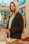 BiBi Knit Hoodie Rhombus Sweater Jacket