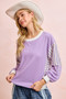 BiBi Mix and Match Sweatshirt with Floral Sleeve Striped