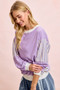 BiBi Mix and Match Sweatshirt with Floral Sleeve Striped