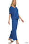 Zenana V-neck Oversized Top & Pants Set