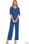 Zenana V-neck Oversized Top & Pants Set