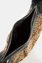 Fame Dark Spotted Leopard Print Half Moon Shoulder Bag