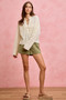 SO ME Paper Bag Patch Pocket Drawstring Twill Shorts