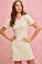 SO ME Contrast Ruffled Sweater Knit Mini Dress