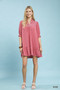 Umgee Lace Yoke Tiered Mini Dress