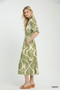 Umgee Paisley Smocked Waist Midi Dress