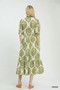 Umgee Paisley Smocked Waist Midi Dress