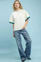 Umgee Contrast Trim Bell Sleeve Top