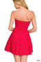 Zenana Combined Knit Tube Top Flare Mini Dress