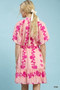 Umgee Floral Tie-Waist Boho Mini Dress
