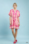 Umgee Floral Tie-Waist Boho Mini Dress