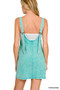 Zenana Acid Washed Overall Knit Mini Dress