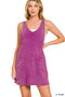Zenana Acid Washed Overall Knit Mini Dress