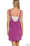 Zenana Acid Washed Overall Knit Mini Dress