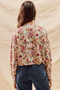 SO ME Floral Print Button Front Sweater Cardigan