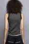 POL Round Neck Cropped Tank with Lace Trim