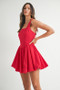 MABLE Poplin Square Neckline Bubble Mini Dress