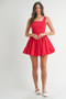 MABLE Poplin Square Neckline Bubble Mini Dress