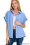 Zenana Woven Airflow Button Down Shirt