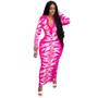 Fashion Plus Size Women's Positioning Print Sexy Dresses