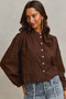 SO ME 3d Floral Woven Long Sleeve Front Button Shirt