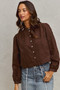 SO ME 3d Floral Woven Long Sleeve Front Button Shirt