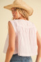 Aemi+Co Ruched Striped Round Neck Sleeveless Top